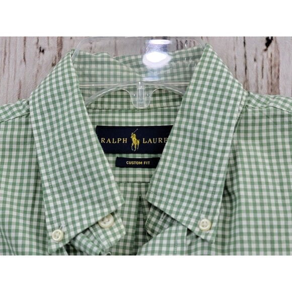 CLD Men's Medium Ralph Lauren Custom Fit Check Spring Dress Shirt Button Down - Picture 4 of 8